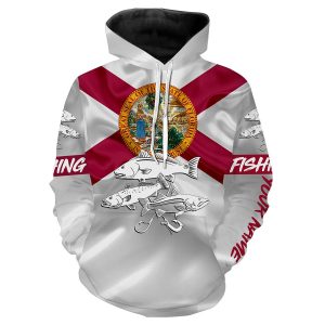 Inshore Slam Snook Redfish Trout fishing Florida State Flag personalized fishing apparel ND
